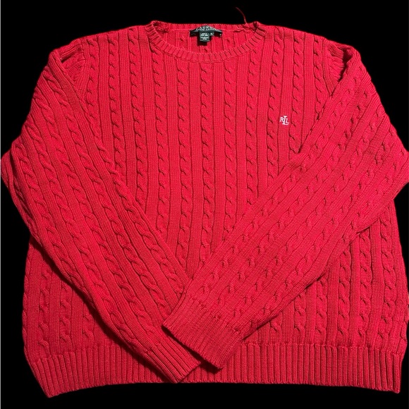 Lauren by Ralph Lauren Red Women’s Cable Knit Sweater - Picture 1 of 6